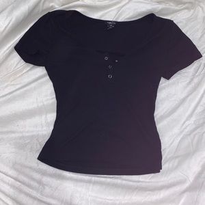 Ribbed crop top with buttons